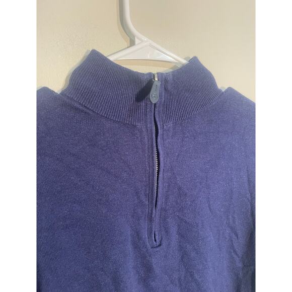 Vineyard Vines Shep & Ian Men's Medium Cashmere Blue 1/4 Zip Sweater Long Sleeve - Picture 2 of 8